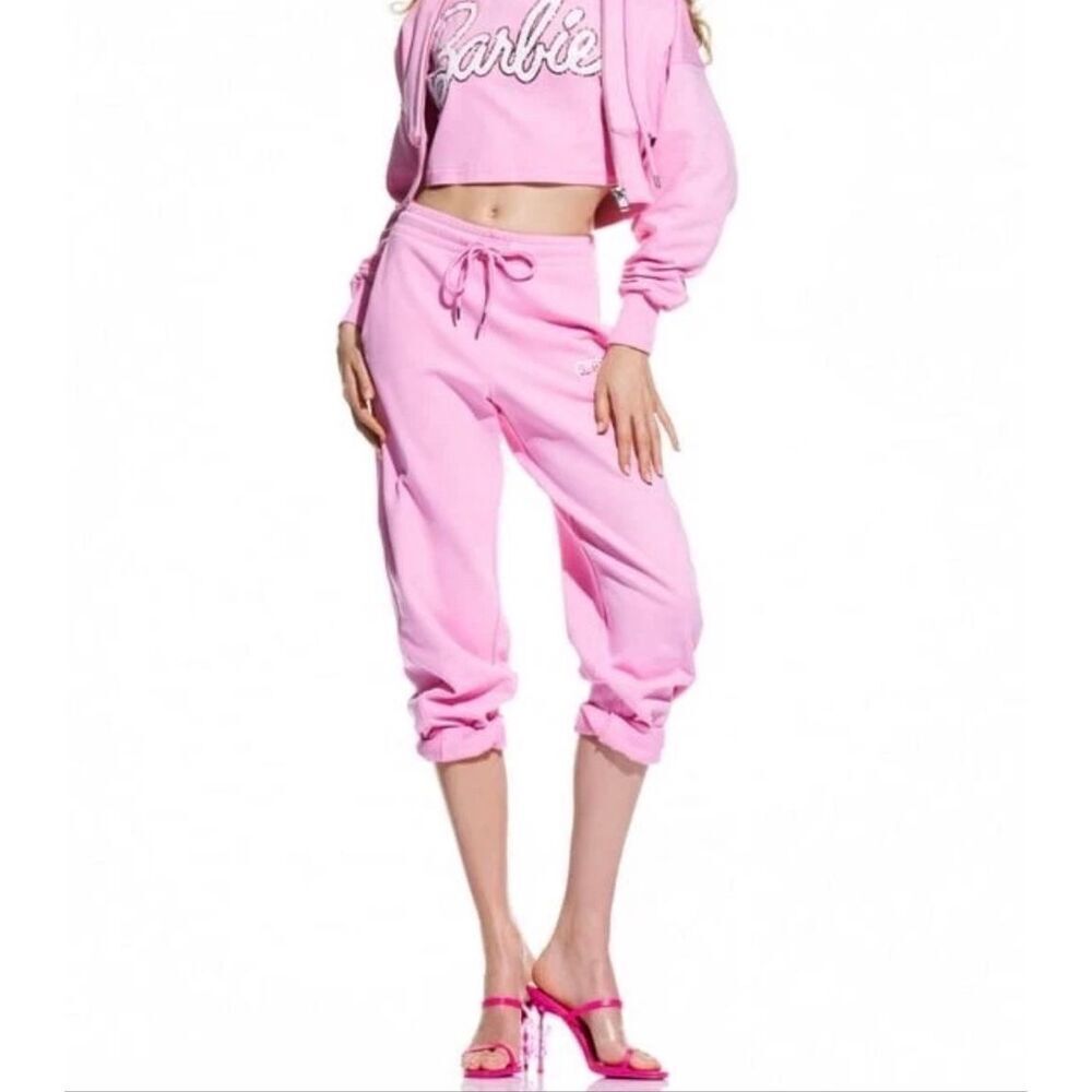 ZARA BARBIE THE MOVIE SWEATPANTS  JOGGERS Pink High‎ Waist XL